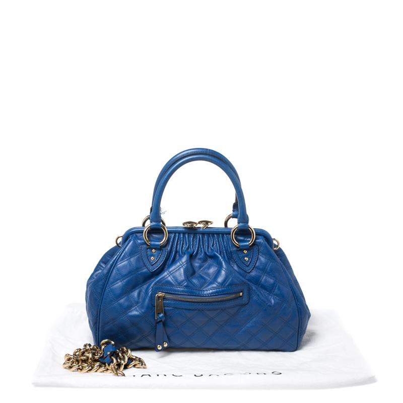 Marc Jacobs Blue Quilted Leather Stam Satchel 4