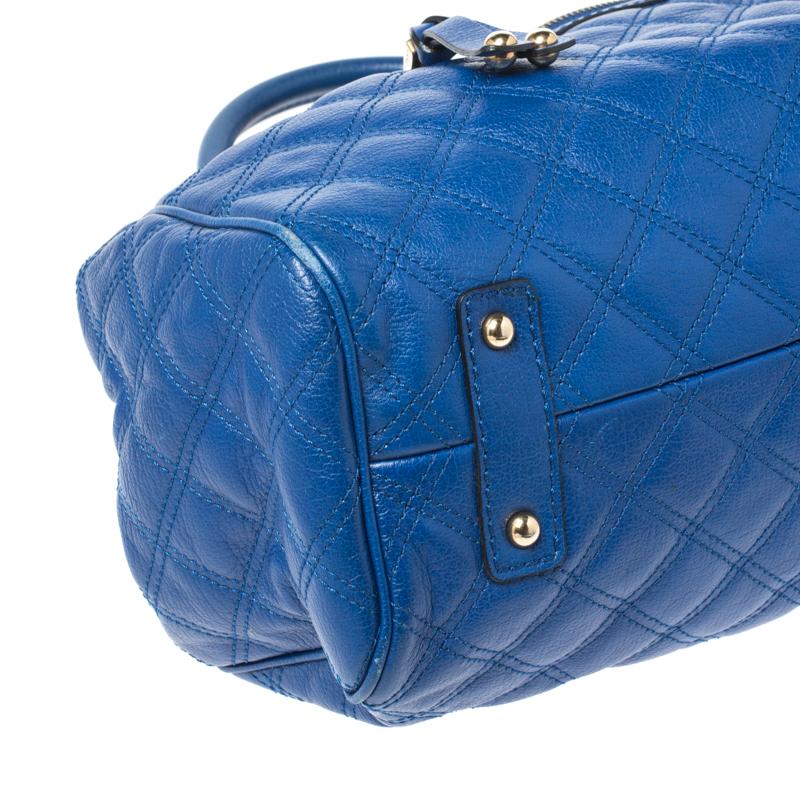 Marc Jacobs Blue Quilted Leather Stam Satchel 2