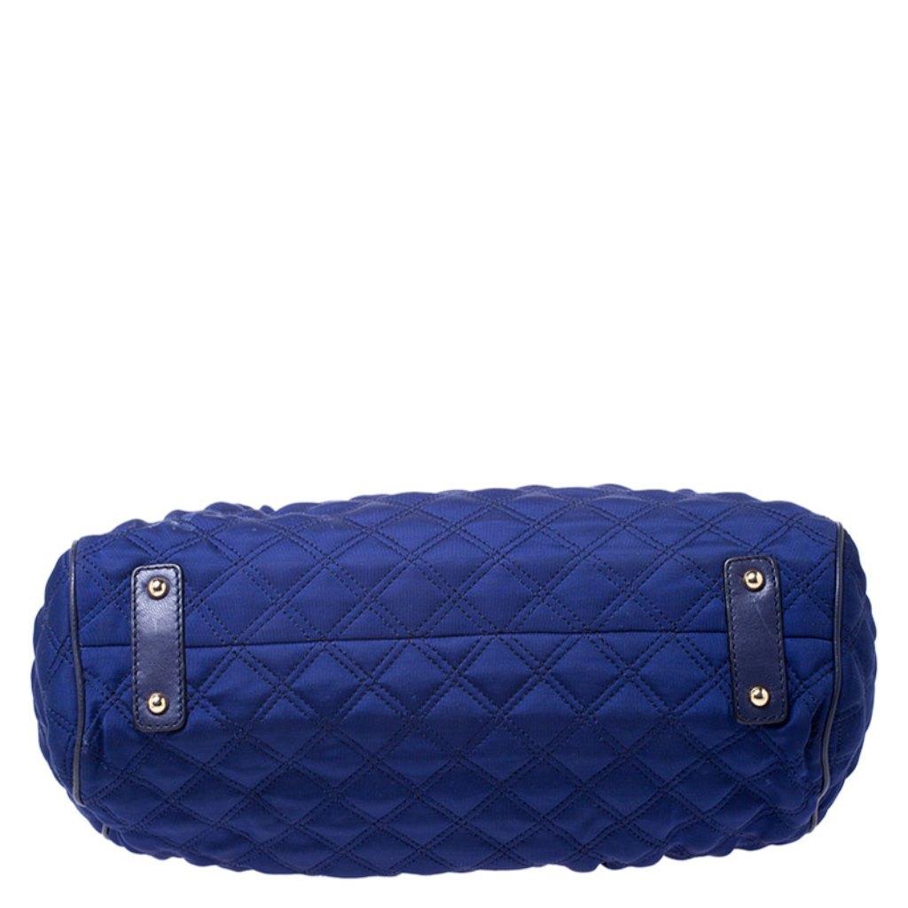 Marc Jacobs Blue Quilted Neoprene and Leather Stam Shoulder Bag 1