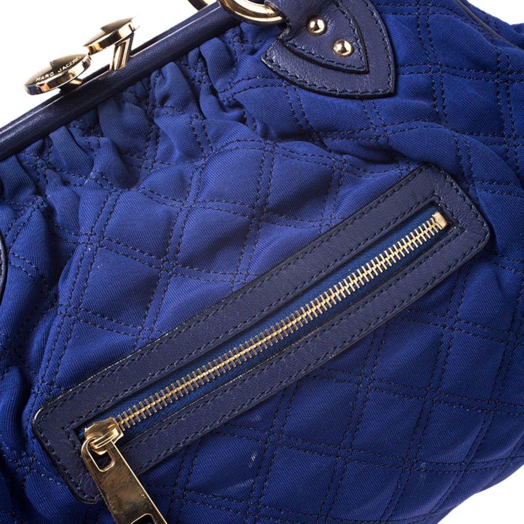 Marc Jacobs Blue Quilted Neoprene and Leather Stam Shoulder Bag 4