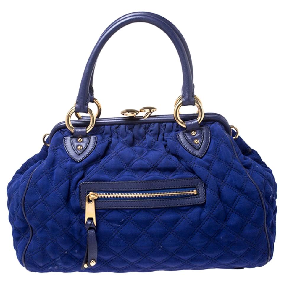 Marc Jacobs Blue Quilted Neoprene and Leather Stam Shoulder Bag