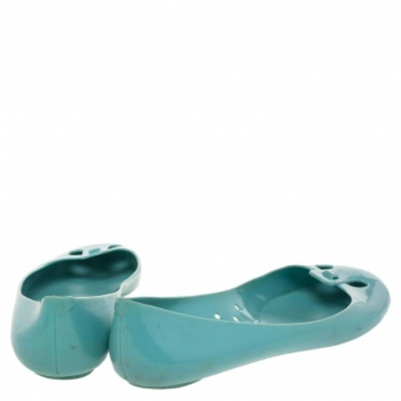 Women's Marc Jacobs Blue Rubber Ballet Flats Size 38
