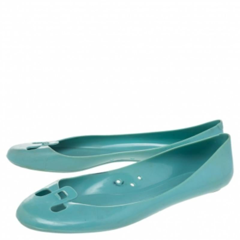 Marc Jacobs Blue Rubber Ballet Flats Size 38 4