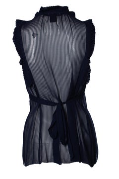 Marc Jacobs, blue semi transparent ruffle top