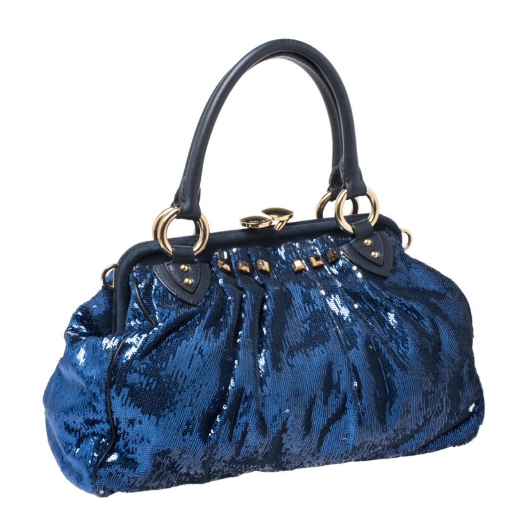 Women's Marc Jacobs Blue Sequin New York Rocker Stam Shoulder Bag