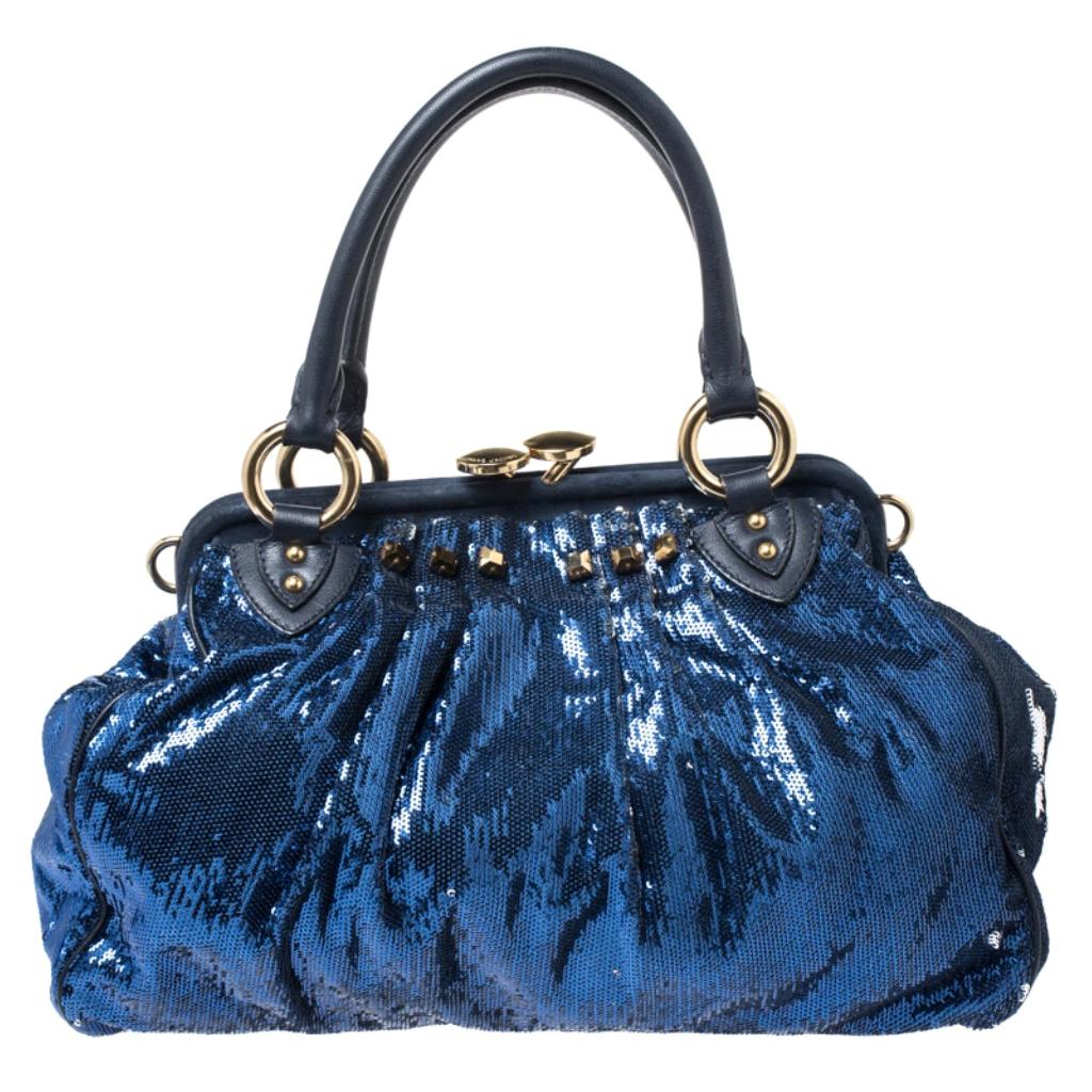 Marc Jacobs Blue Sequin New York Rocker Stam Shoulder Bag