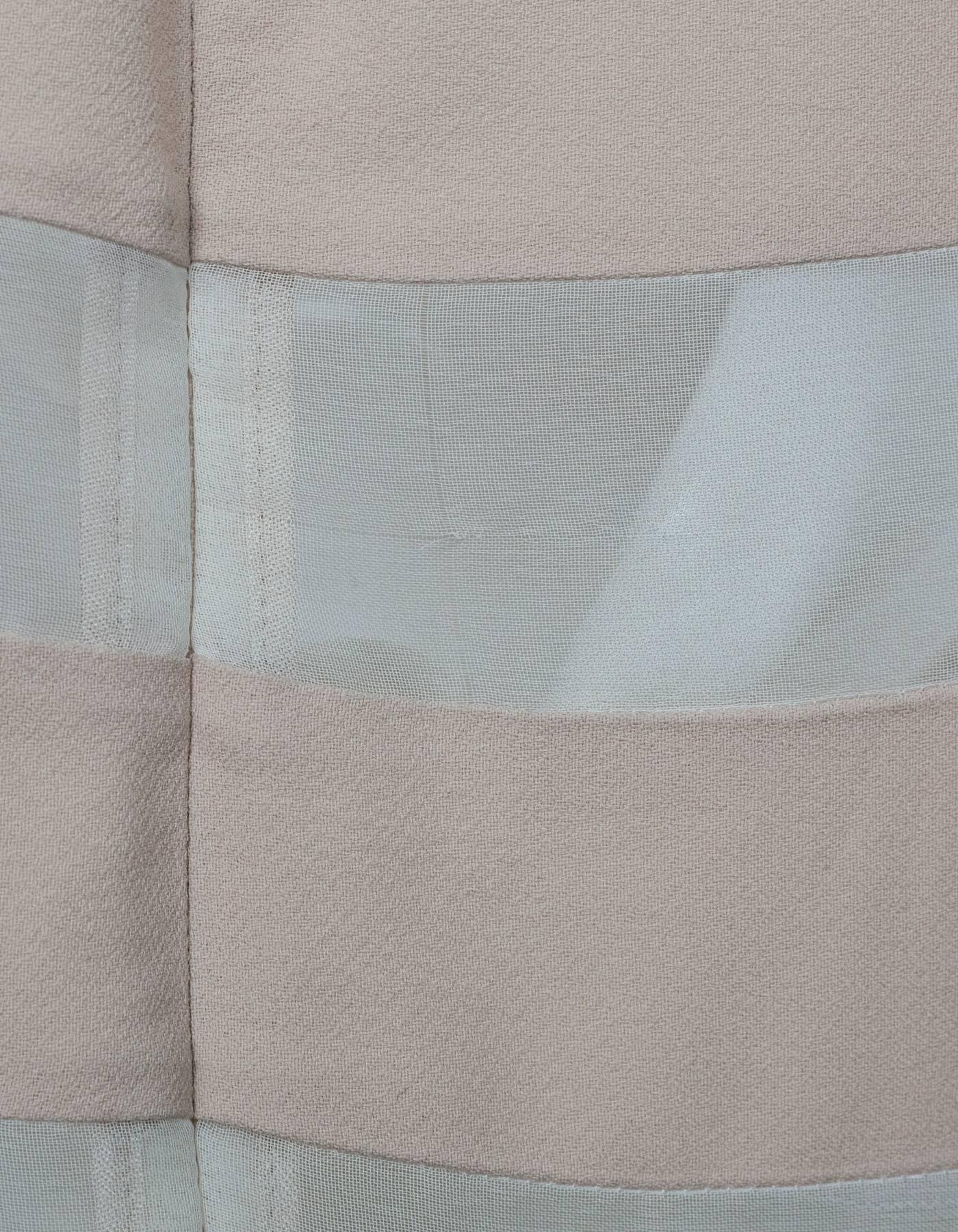 Women's Marc Jacobs Blush & Ivory Stripe Pleated Dress Sz 8