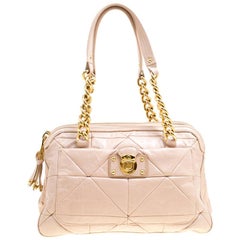 Used Marc Jacobs Blush Pink Quilted Glazed Leather Chain Satchel