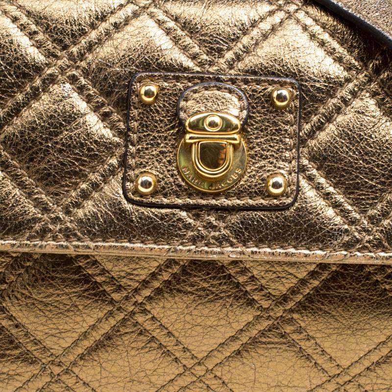 Marc Jacobs Bronze Quilted Leather Day To Night Single Crossbody Bag 2