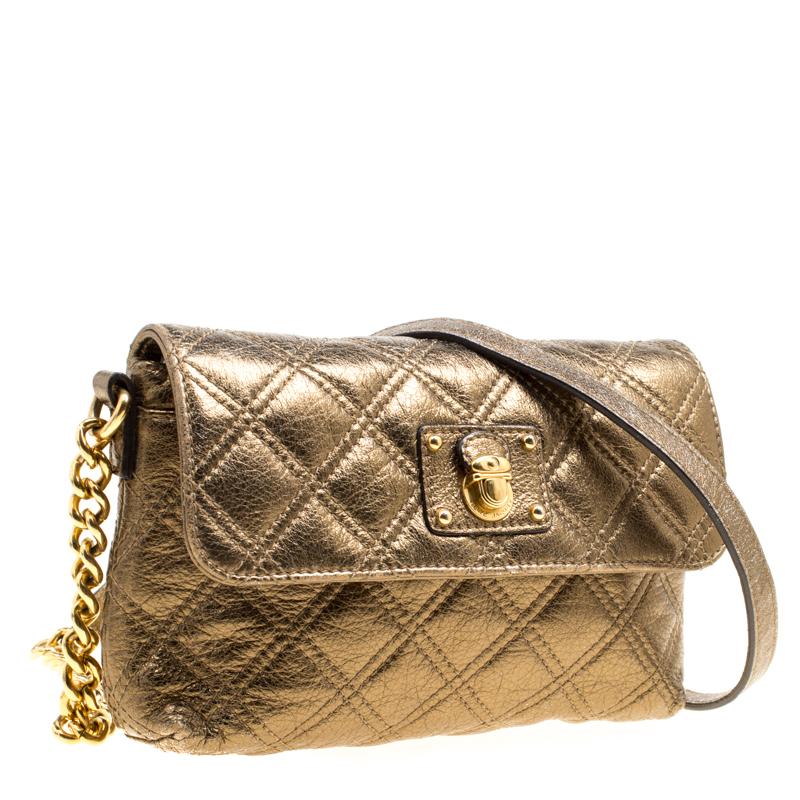 Marc Jacobs Bronze Quilted Leather Day To Night Single Crossbody Bag 1