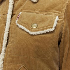 MARC JACOBS brown corduroy faux shearling lined trucker jacket XS