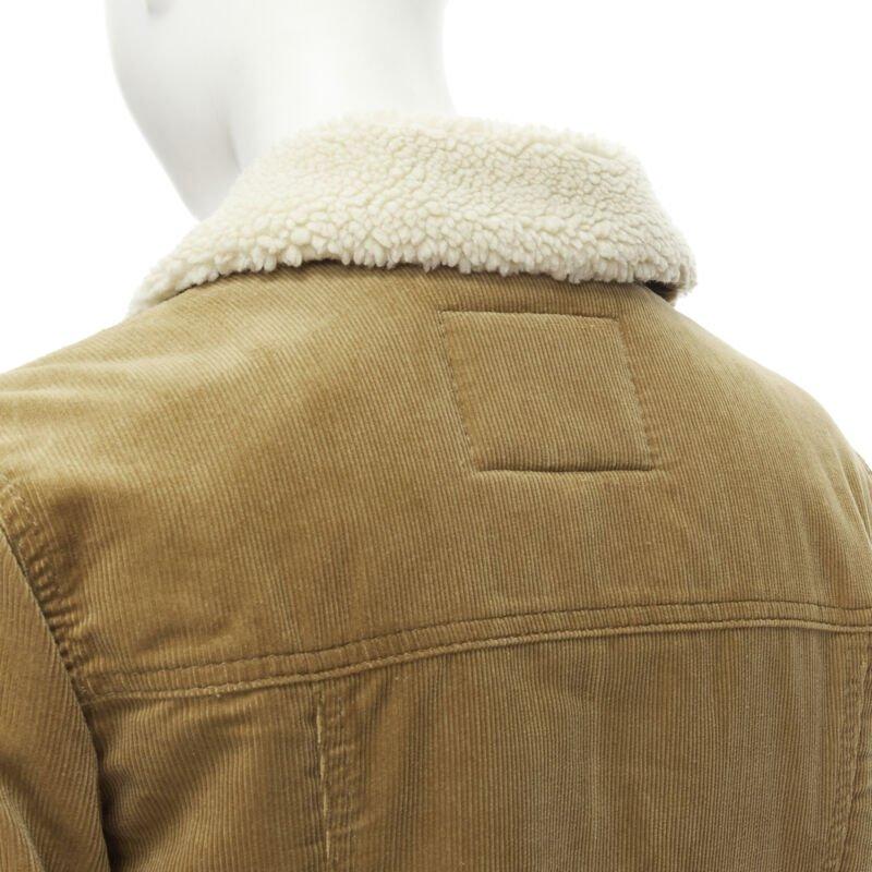 MARC JACOBS brown corduroy faux shearling lined trucker jacket XS For Sale 2