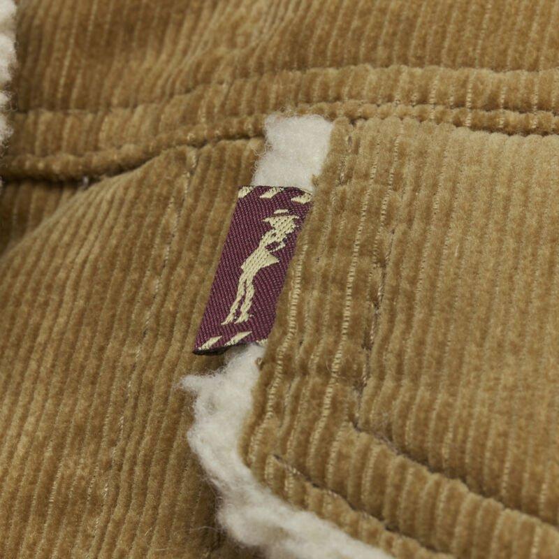 MARC JACOBS brown corduroy faux shearling lined trucker jacket XS For Sale 3