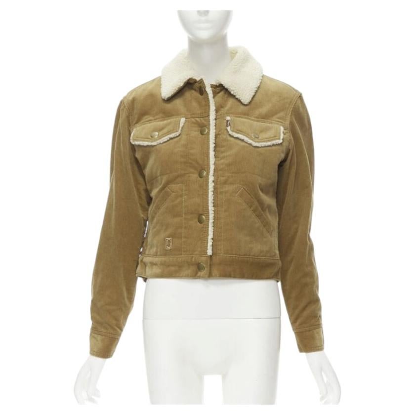 MARC JACOBS giacca trucker XS in velluto a coste marrone foderata in finto shearling in vendita
