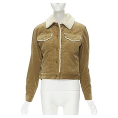 MARC JACOBS chaqueta de pana marrón con forro de imitación de piel de oveja XS