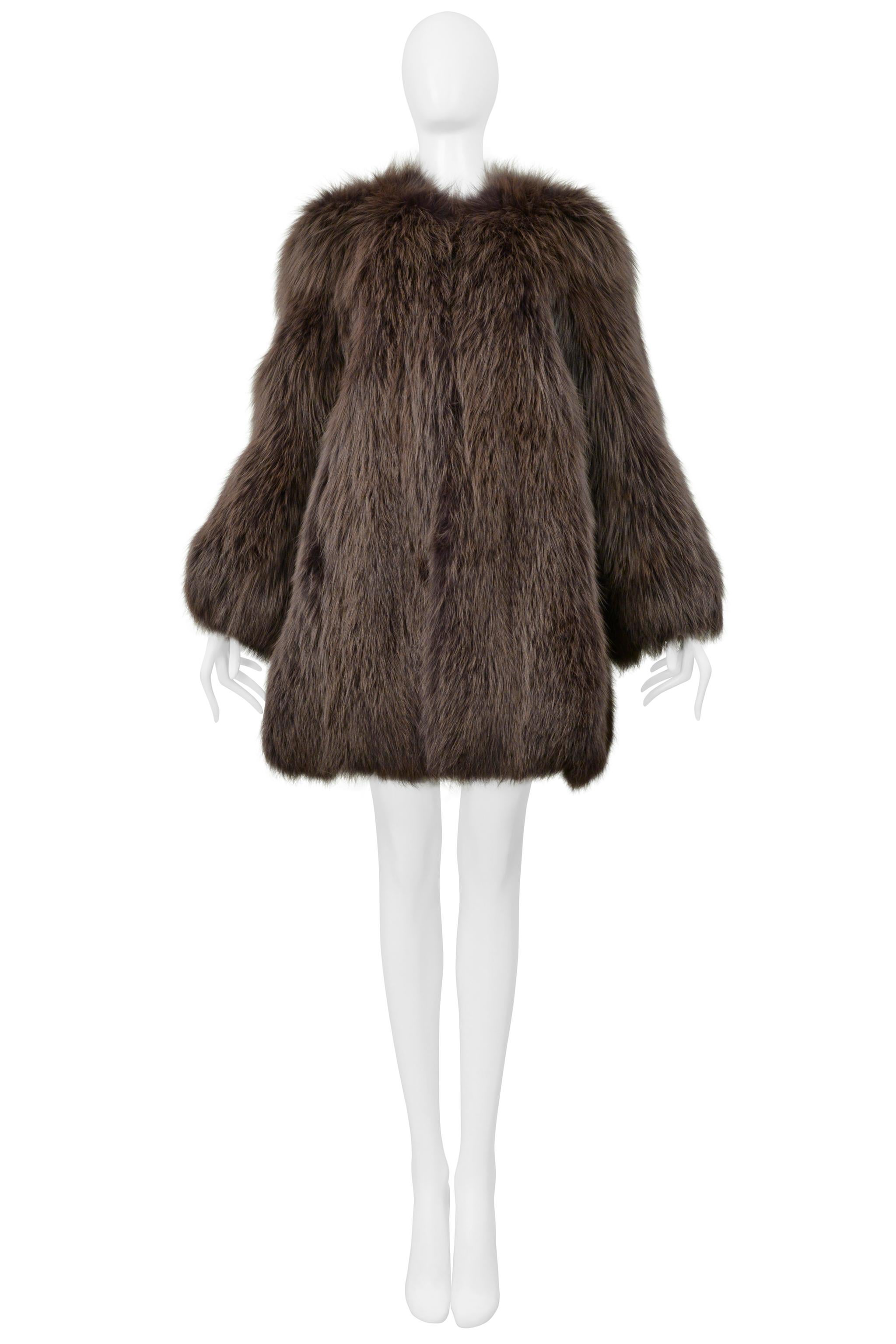 Women's Marc Jacobs Brown Fur Chubby Coat 2013 For Sale