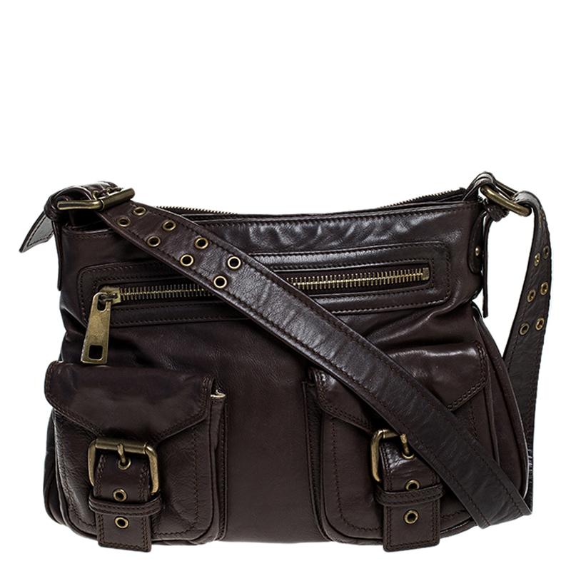 Marc Jacobs Brown Leather Front Pocket Shoulder Bag 6