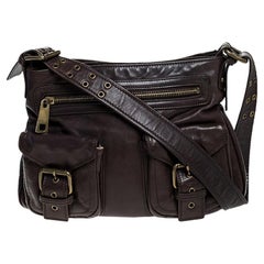 Marc Jacobs Brown Leather Front Pocket Shoulder Bag