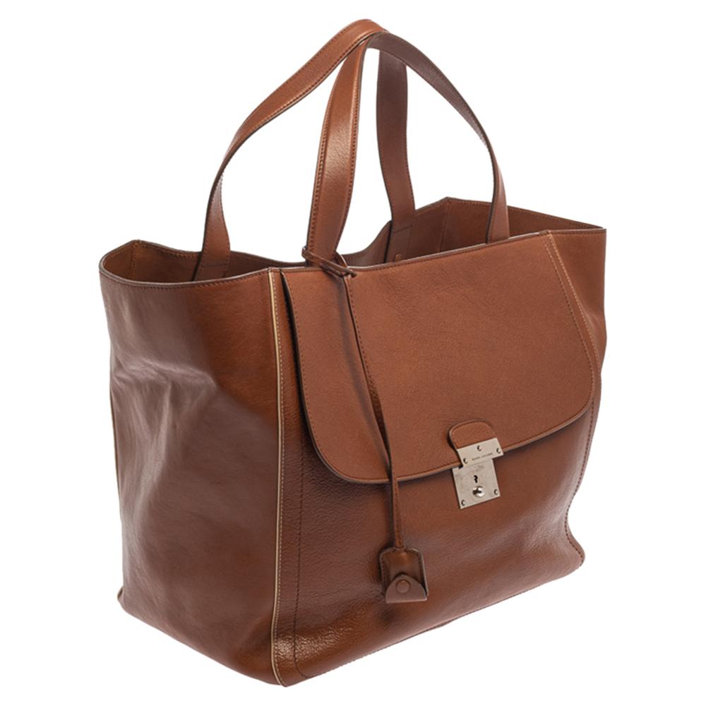Women's Marc Jacobs Brown Leather Front Pocket Tote