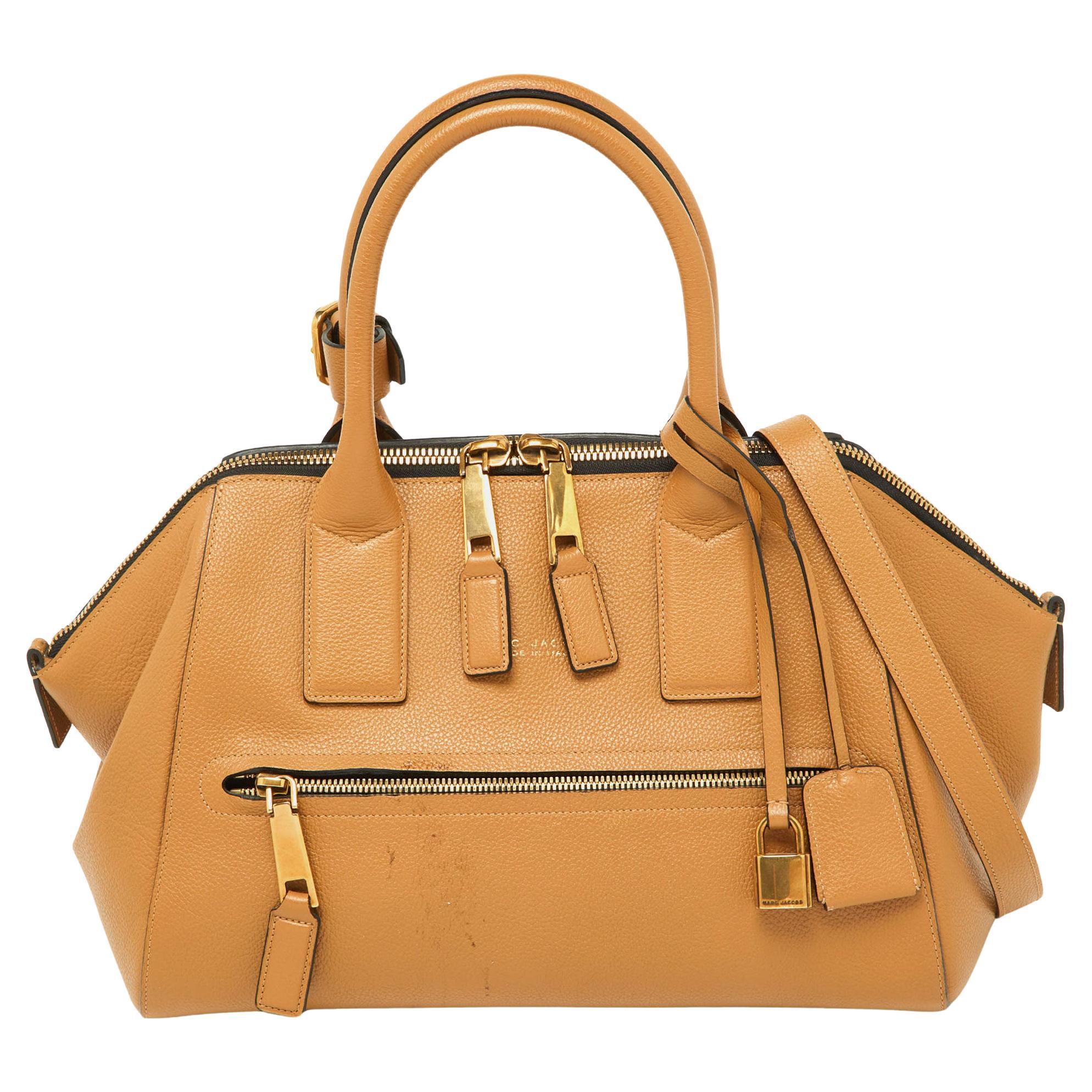 Marc Jacobs Brown Leather Incognito Satchel For Sale
