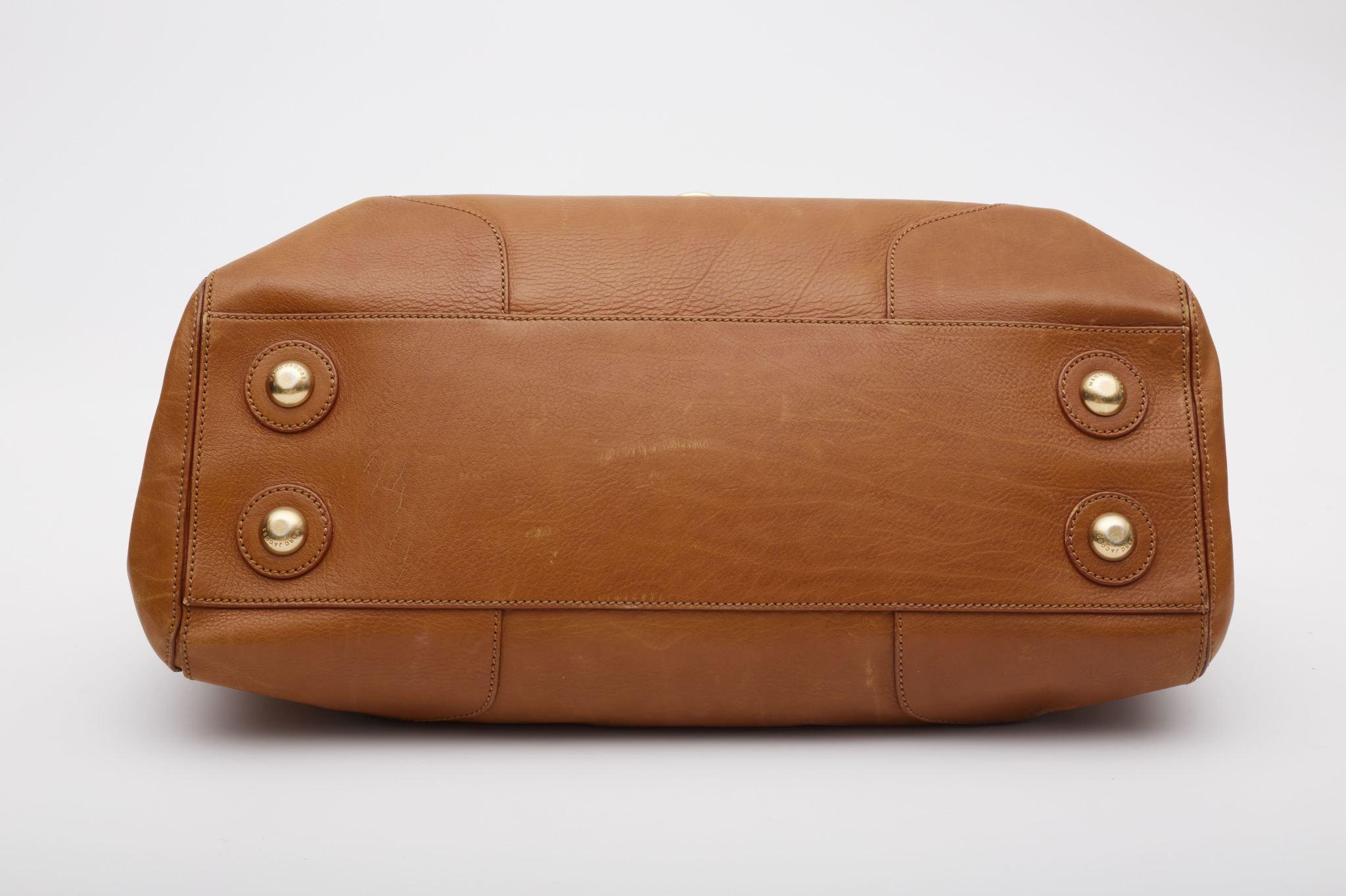 Marc Jacobs Brown Leather Mia Satchel Bag For Sale 1