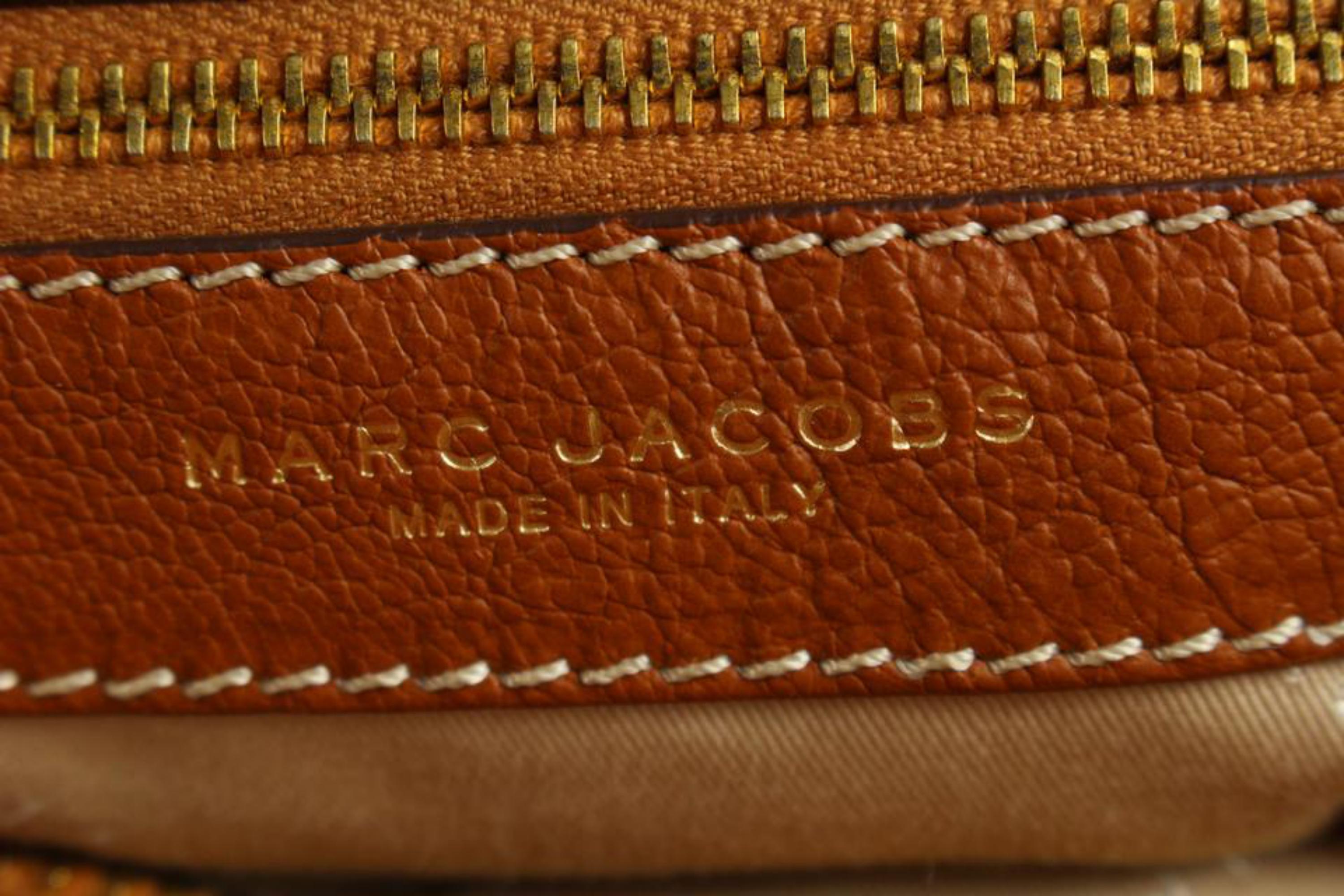 Marc Jacobs Brown Leather Pocket Tote Bag 2MJ111 In Good Condition In Dix hills, NY