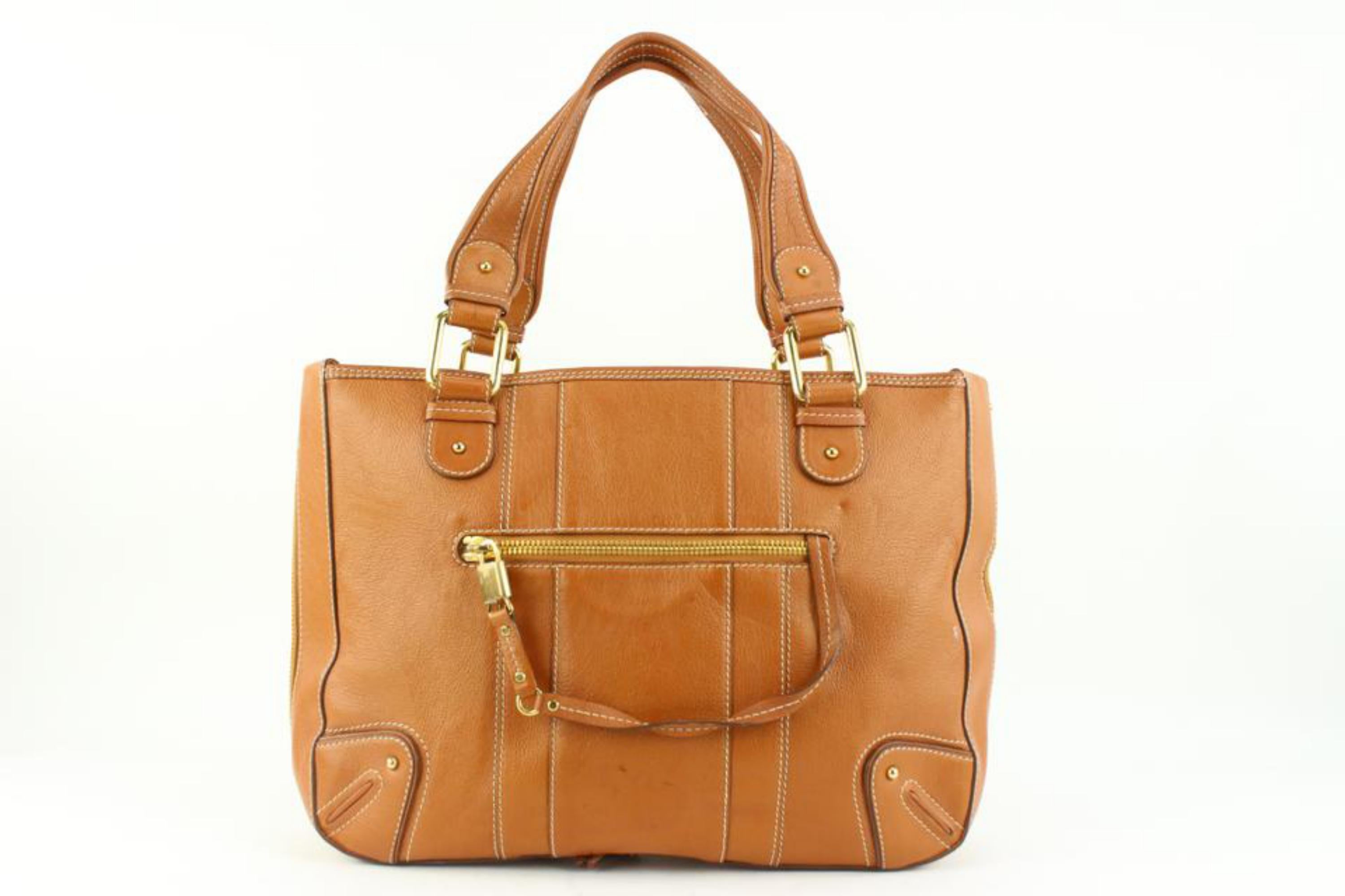 Marc Jacobs Brown Leather Pocket Tote Bag 2MJ111 1