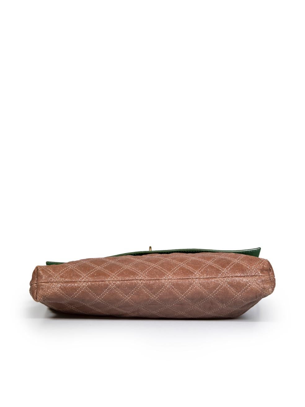 Women's Marc Jacobs Brown Leather Quilted Lock Detail Clutch