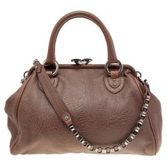 Marc Jacobs Brown Leather Sunburst Stam Satchel