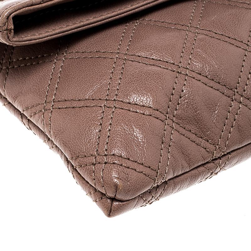 Marc Jacobs Brown Quilted Leather Eugenie Clutch 6