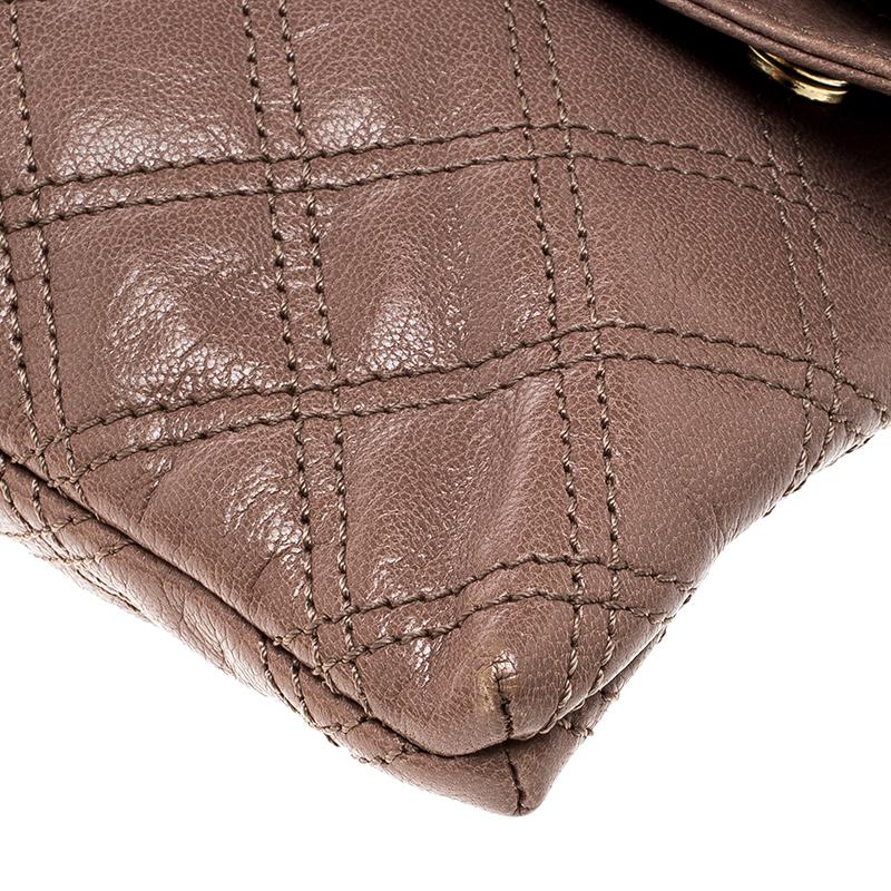 Marc Jacobs Brown Quilted Leather Eugenie Clutch 7