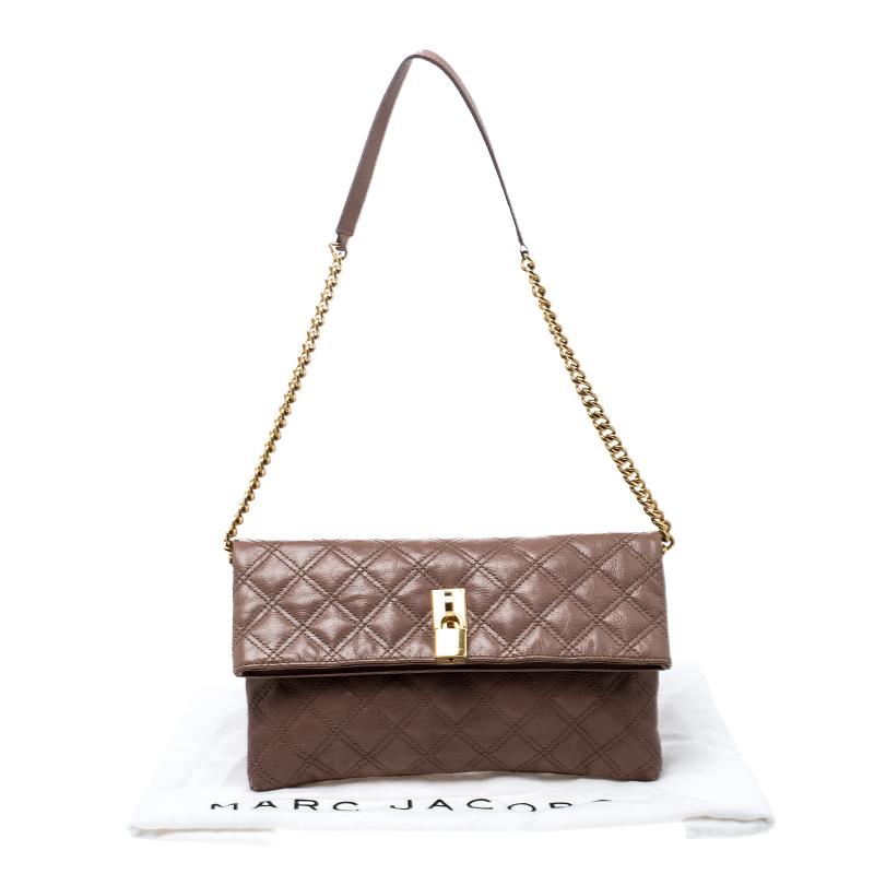 Marc Jacobs Brown Quilted Leather Eugenie Clutch 7