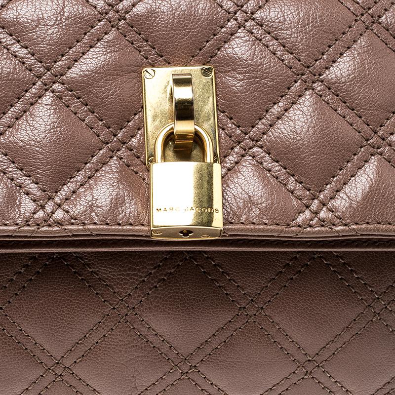 Marc Jacobs Brown Quilted Leather Eugenie Clutch 1