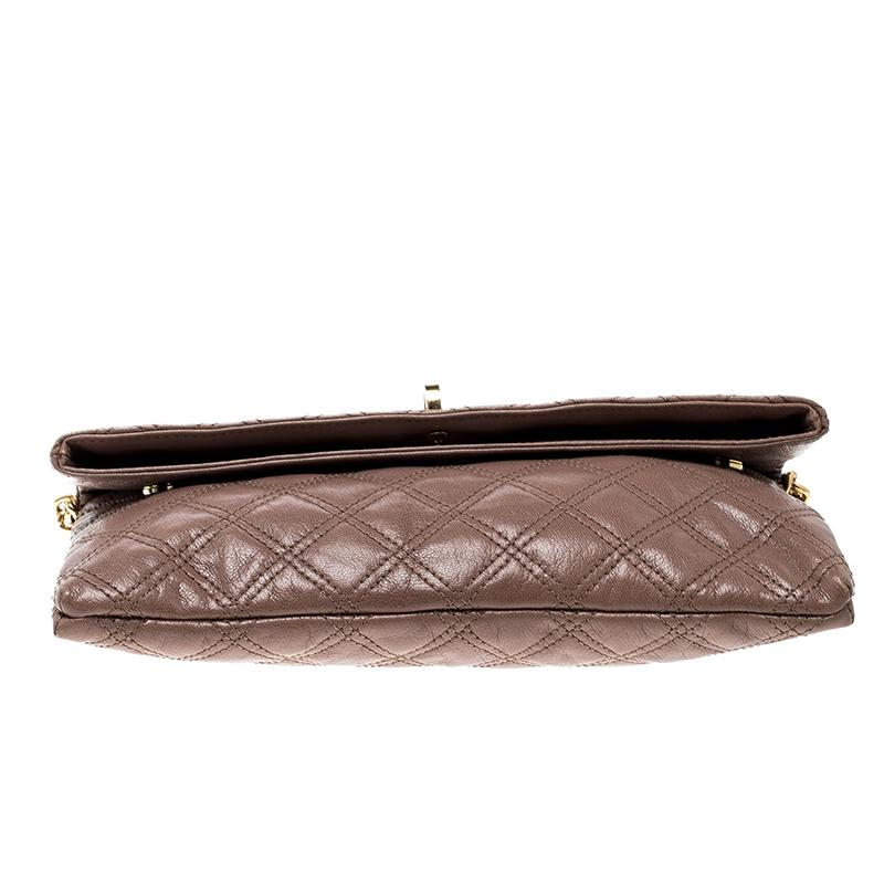 Marc Jacobs Brown Quilted Leather Eugenie Clutch 2