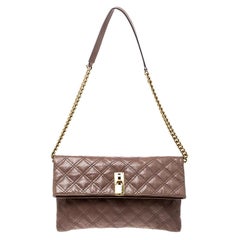 Marc Jacobs Brown Quilted Leather Eugenie Clutch