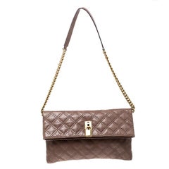 Marc Jacobs Brown Quilted Leather Eugenie Clutch