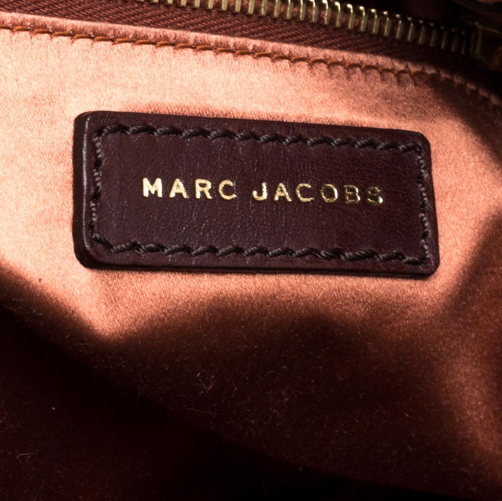 Marc Jacobs Braun/Rose Gold Leder Memphis Tragetasche mit Kordelzug 4