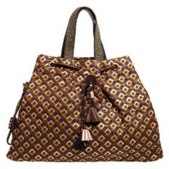 Marc Jacobs Brown/Rose Gold Leather Memphis Drawstring Tote