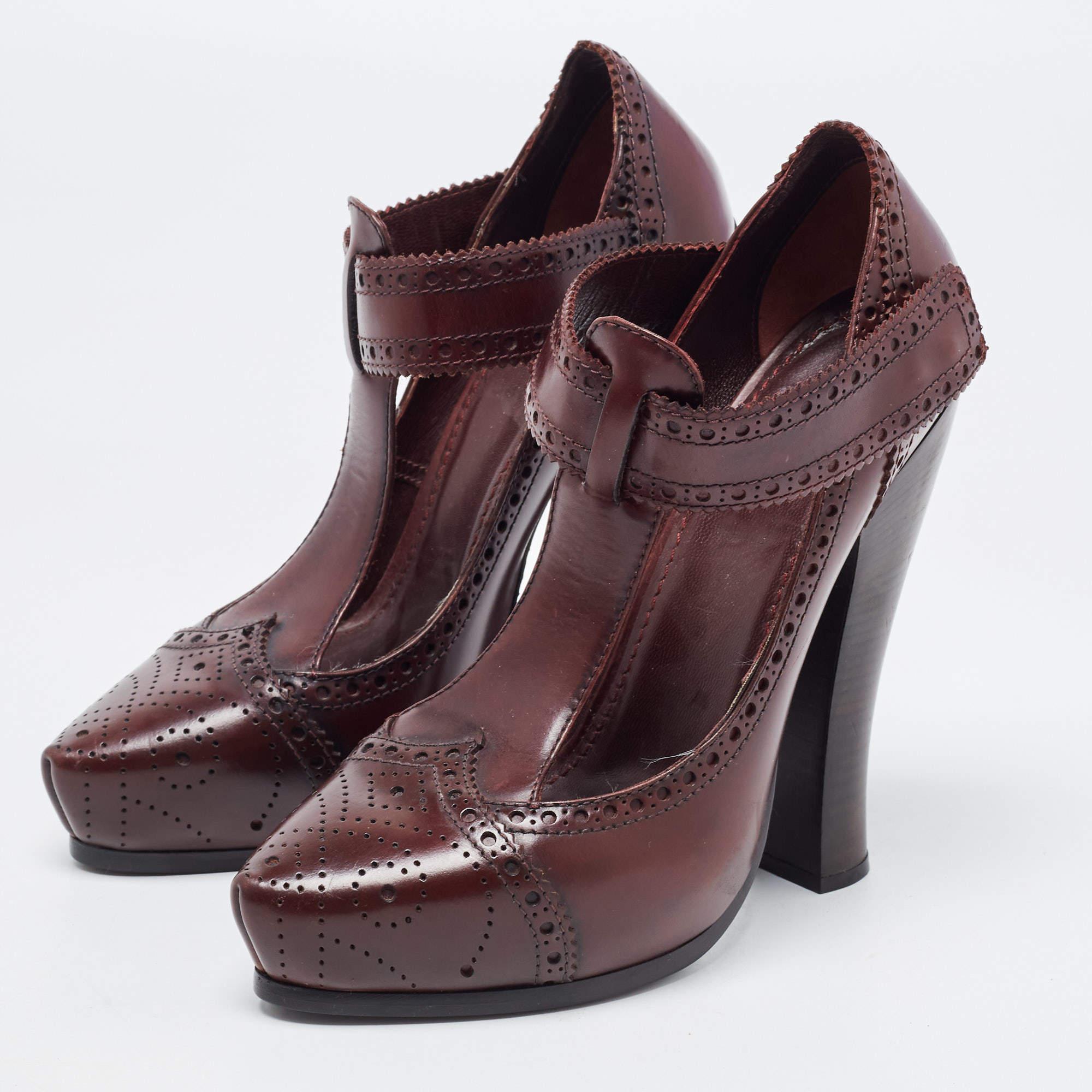 Make a chic style statement with these designer pumps. They showcase sturdy heels and durable soles perfect for your fashionable outings