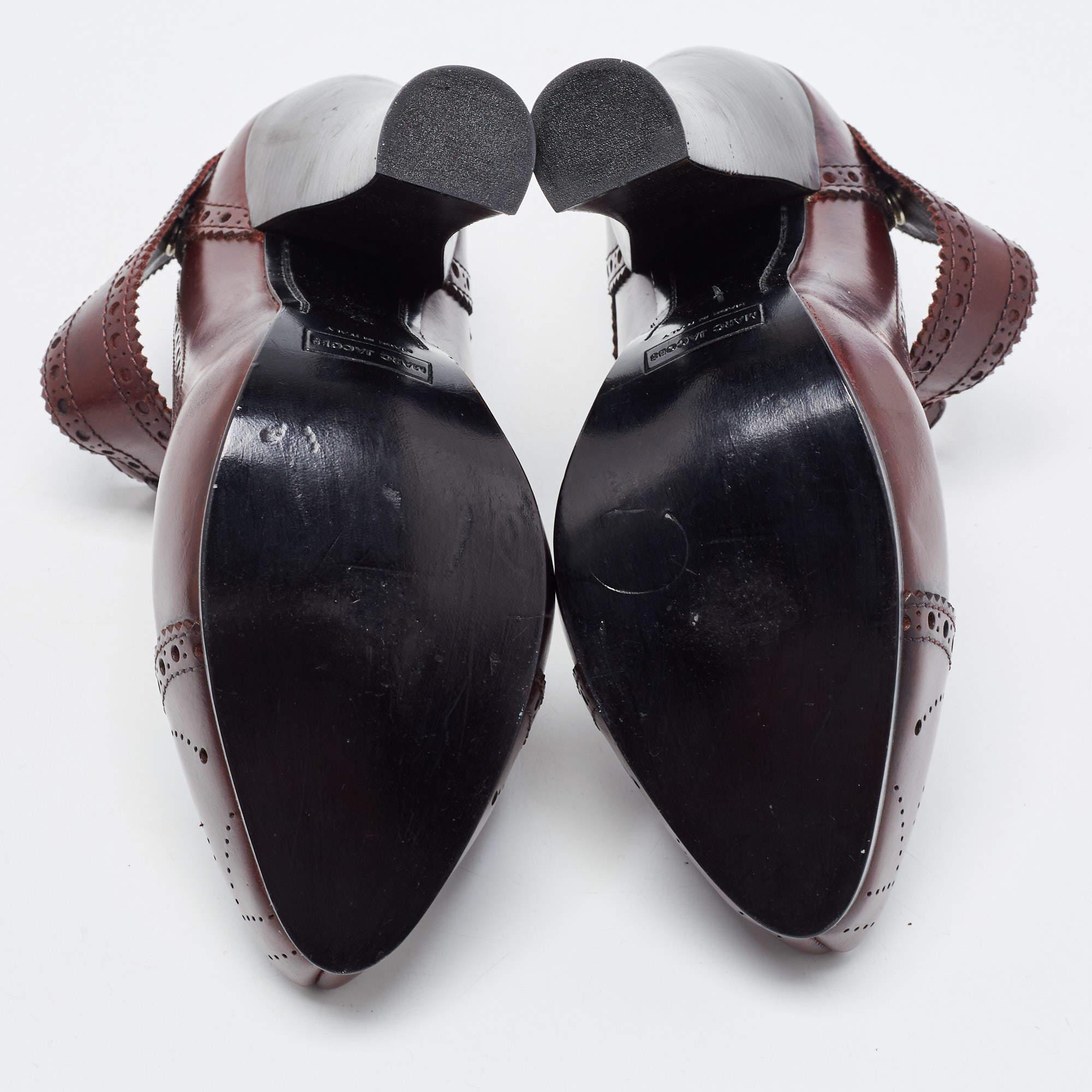 Marc Jacobs Burgundy Leather Mary Jane Pumps Size 37 1