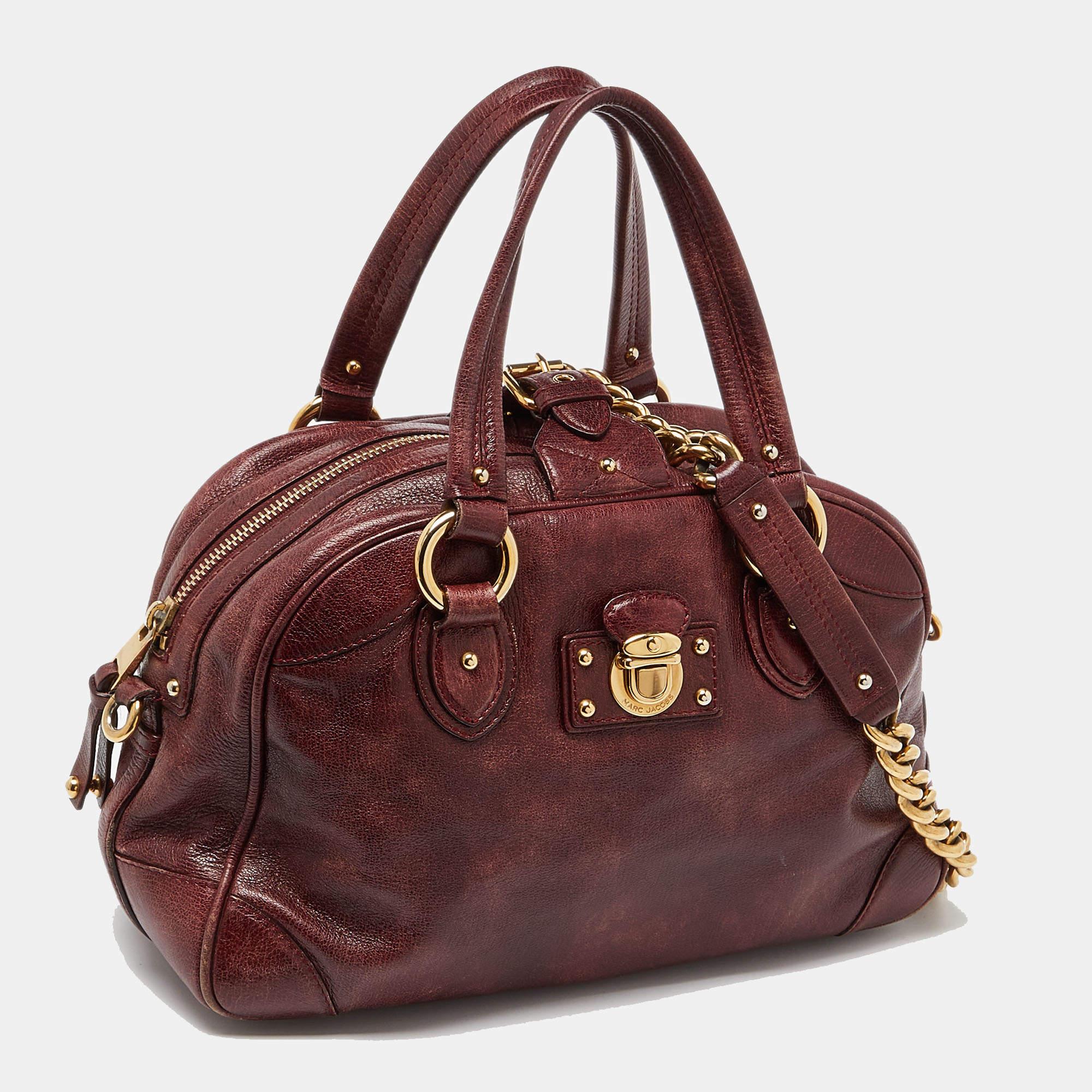 Brown Marc Jacobs Burgundy Leather Satchel
