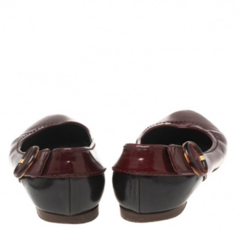 Marc Jacobs Burgundy Patent Ballet Flats Size 37 For Sale 1