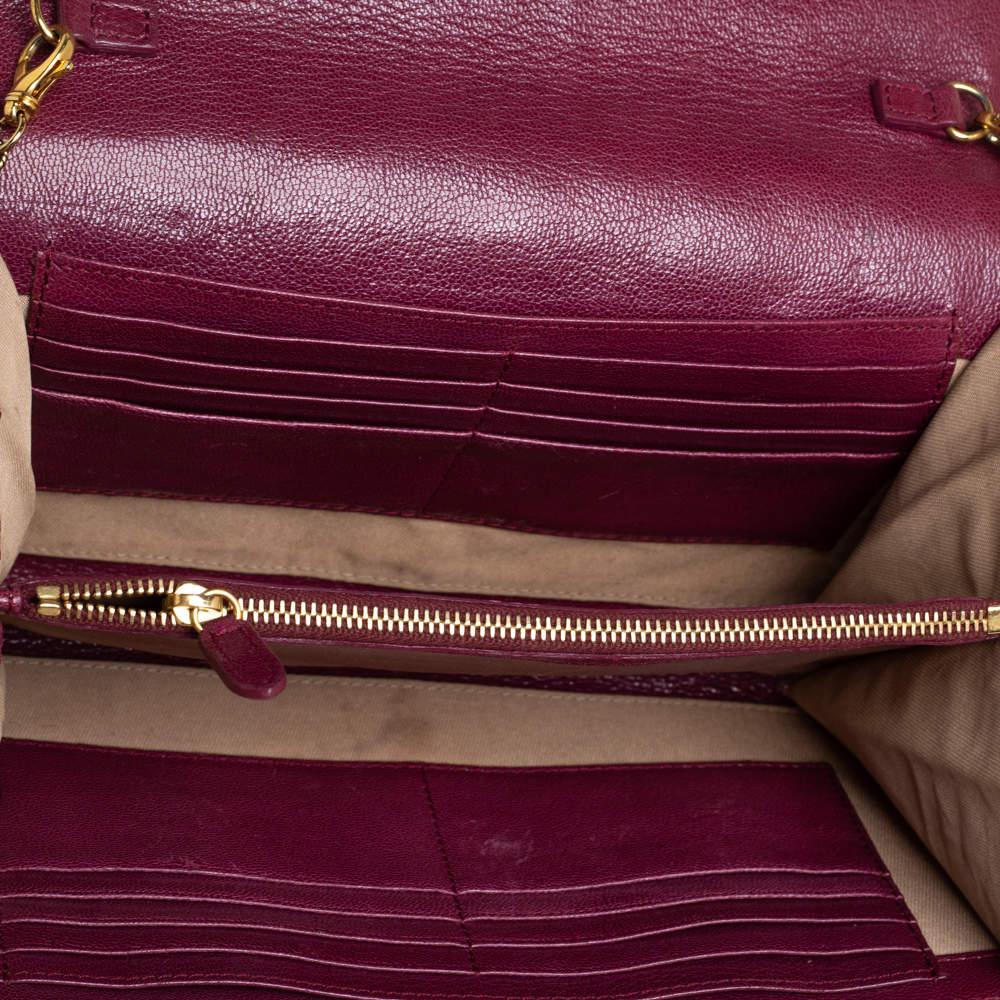 Marc Jacobs Burgundy Quilted Leather Flap Chain Clutch 2