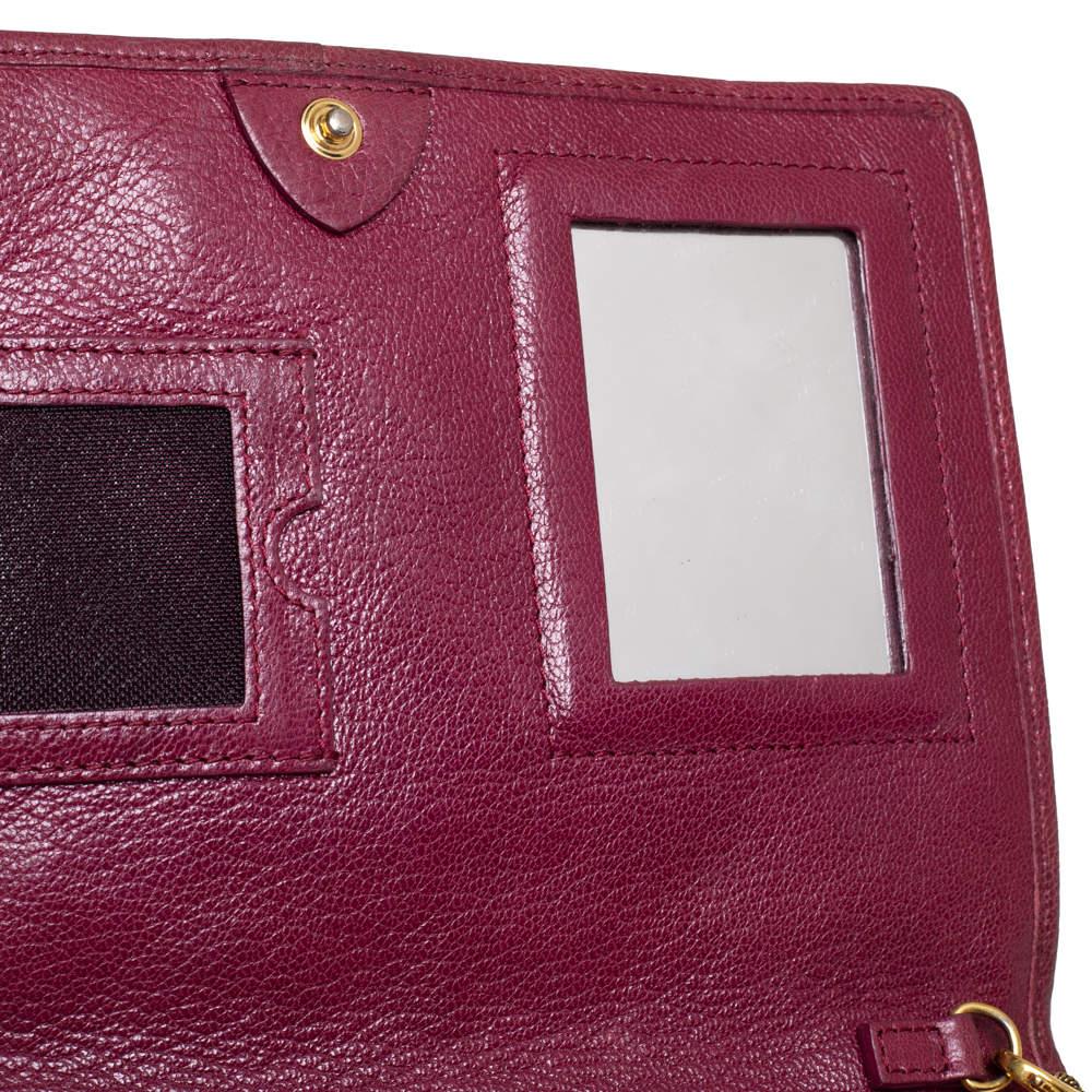 Marc Jacobs Burgundy Quilted Leather Flap Chain Clutch 3