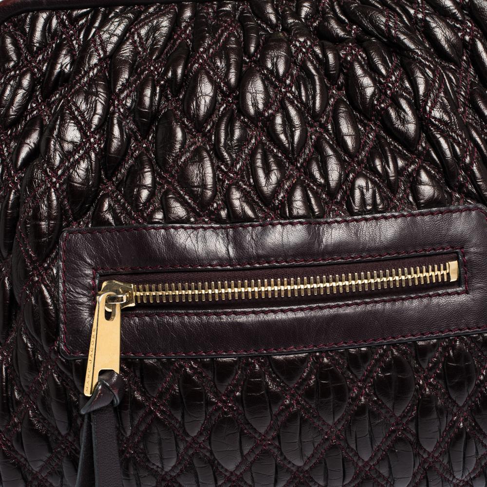 Marc Jacobs Burgundy Quilted Leather Stam Shoulder Bag 3