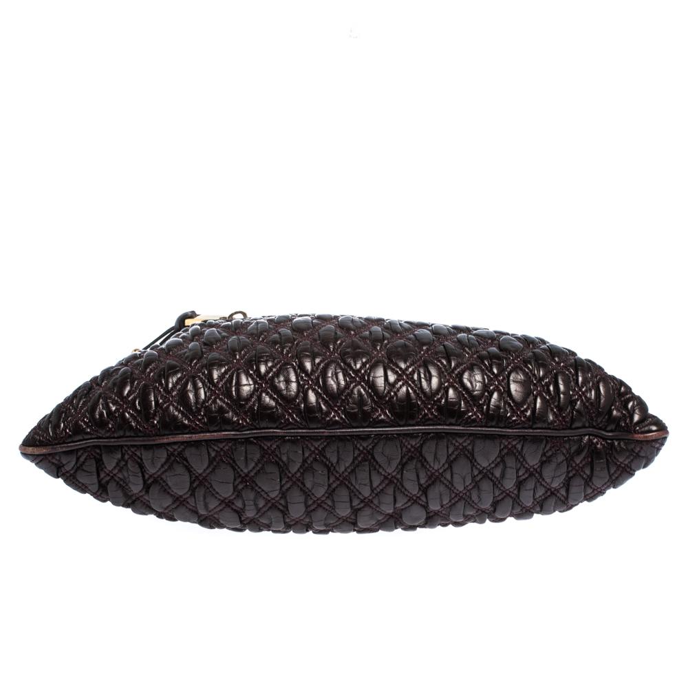 Black Marc Jacobs Burgundy Quilted Leather Stam Shoulder Bag