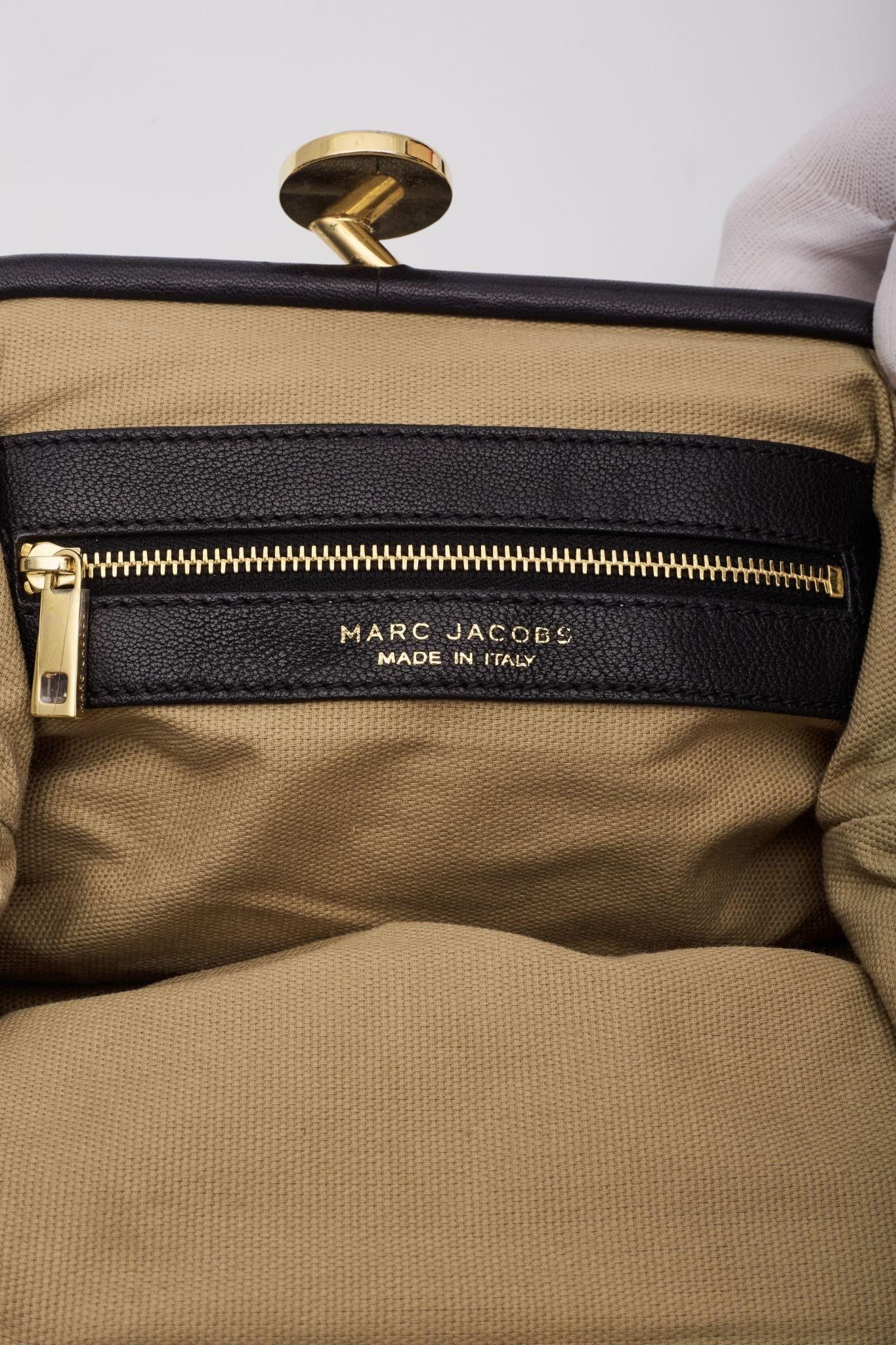 Marc Jacobs Calfskin Quilted Little Stam Black 4