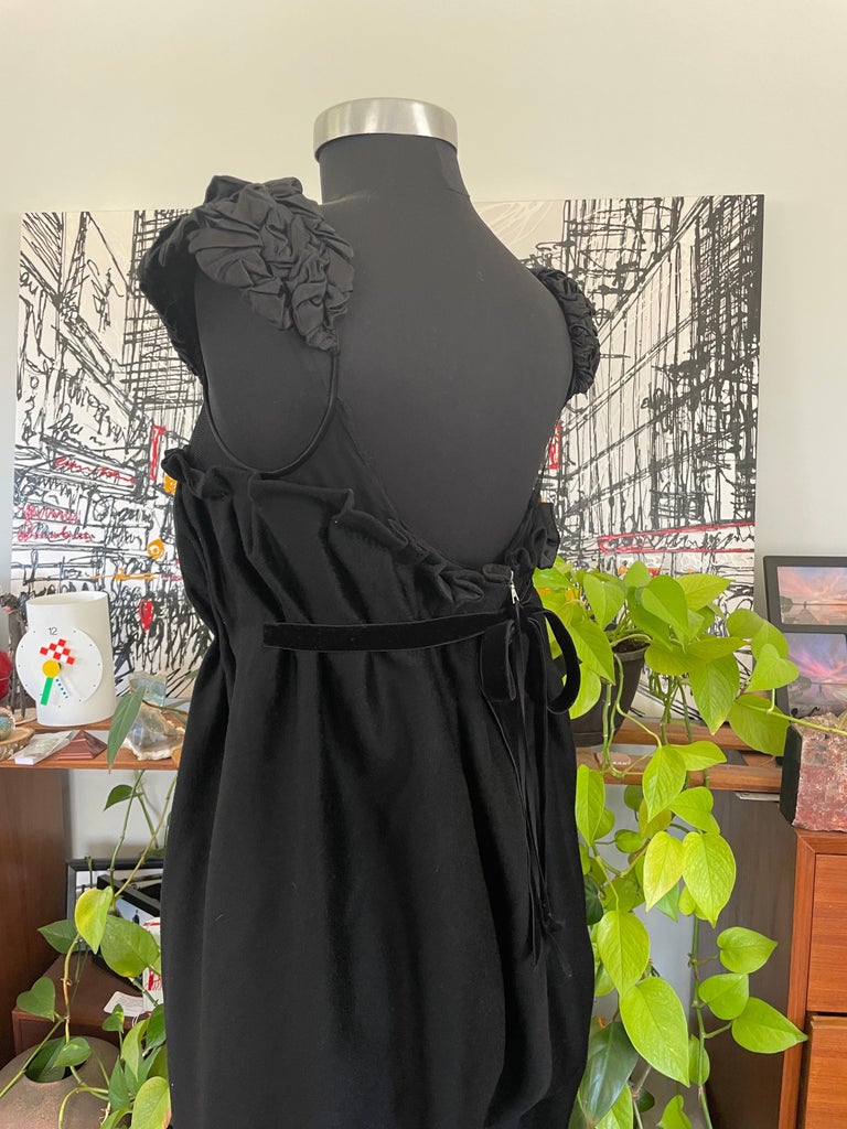 navy blue dress for baby girl Thalia Babydoll Dress in 90's Daisy Black and White main image 0
