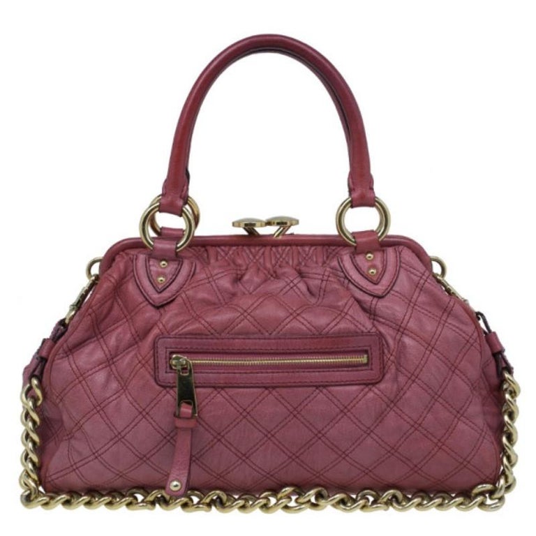 Marc Jacobs Cherry Red Quilted Leather Stam Bag For Sale at 1stdibs