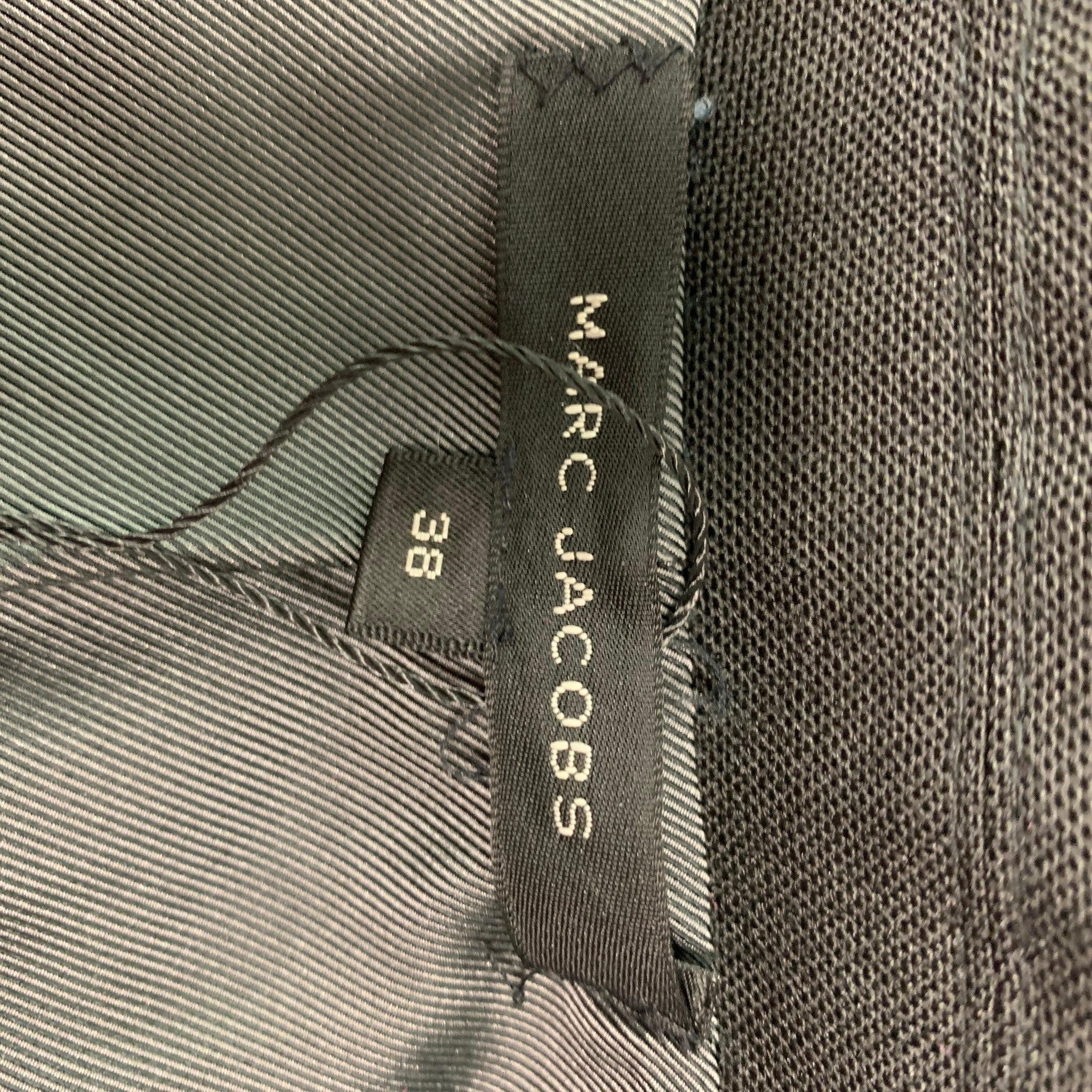 Men's MARC JACOBS Chest Size 38 Black Solid Mohair &  Wool Peak Lapel Sport Coat For Sale